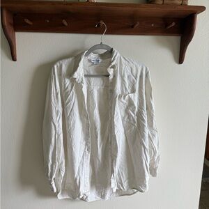 Old Navy Cream Boyfriend Shirt
